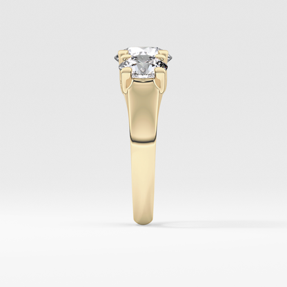 Round Three Stone Lab Grown Diamond Engagement Ring