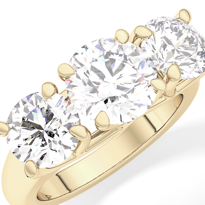 Round Three Stone Lab Grown Diamond Engagement Ring