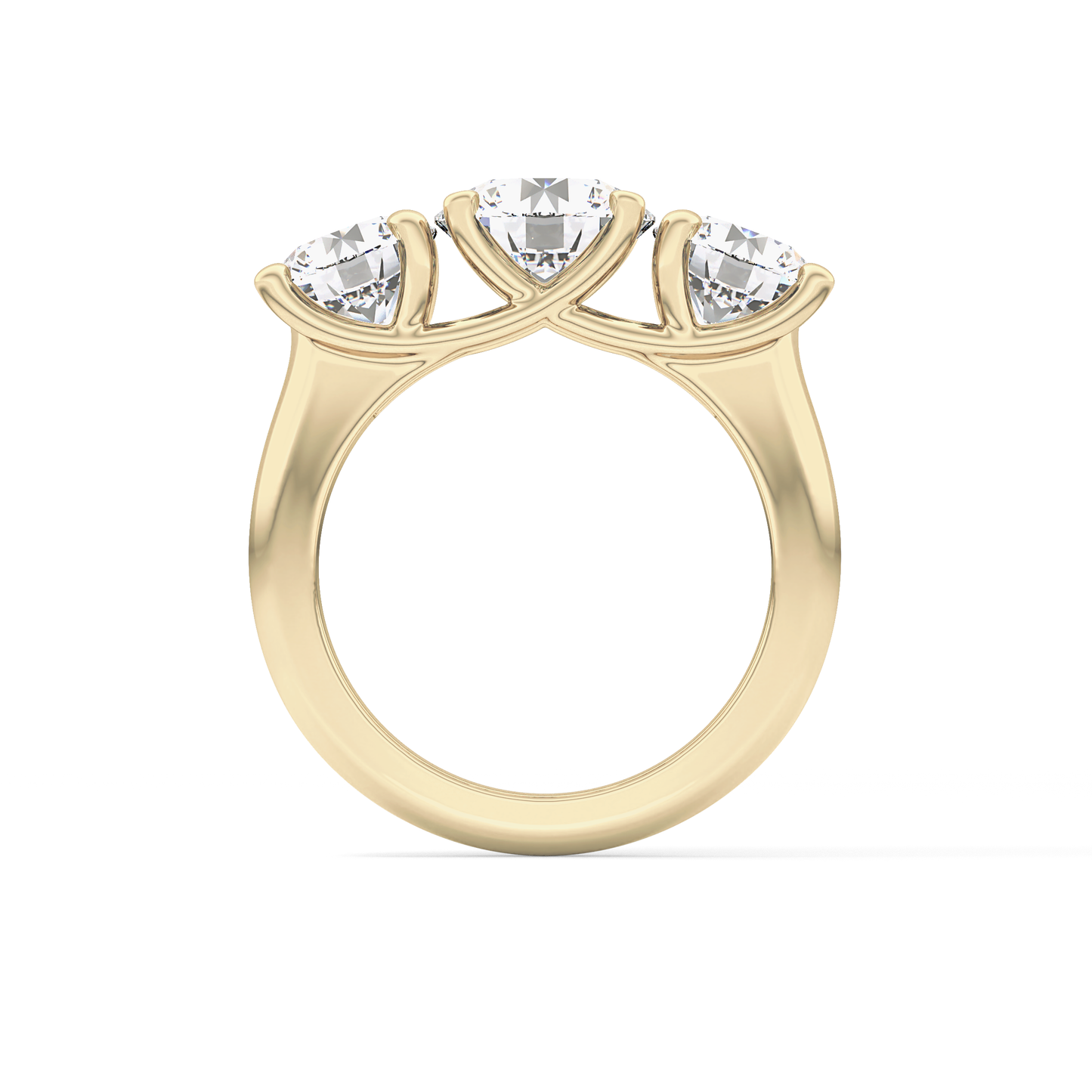 Round Three Stone Lab Grown Diamond Engagement Ring
