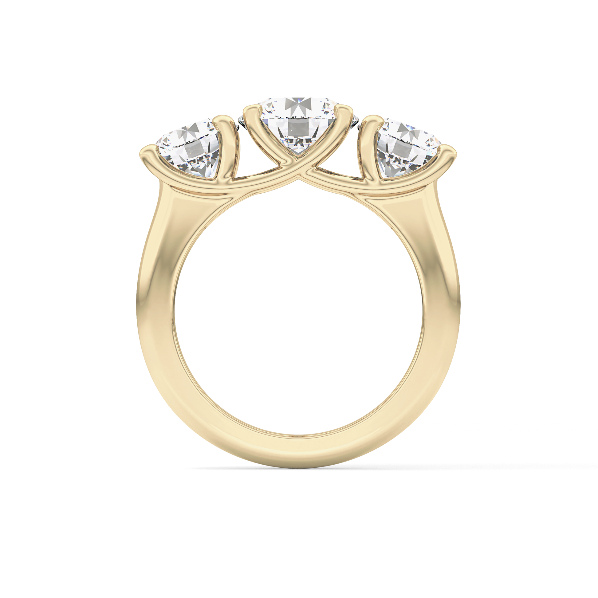 Round Three Stone Lab Grown Diamond Engagement Ring