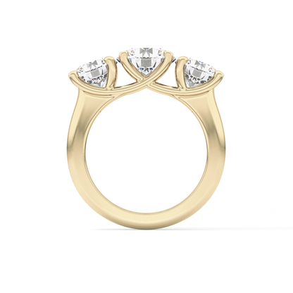Round Three Stone Lab Grown Diamond Engagement Ring