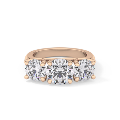 Round Three Stone Lab Grown Diamond Engagement Ring