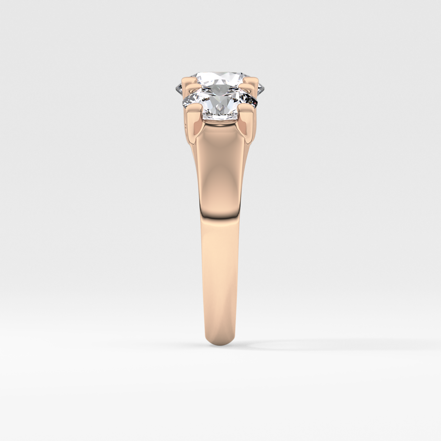 Round Three Stone Lab Grown Diamond Engagement Ring