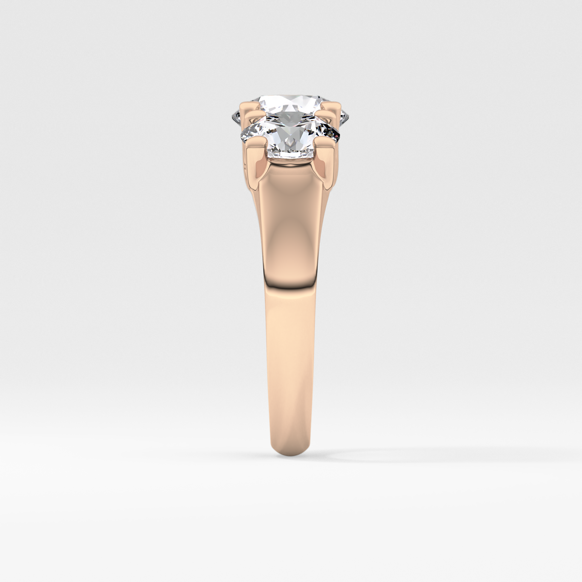 Round Three Stone Lab Grown Diamond Engagement Ring