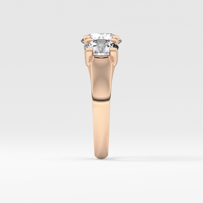 Round Three Stone Lab Grown Diamond Engagement Ring
