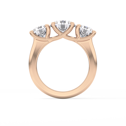 Round Three Stone Lab Grown Diamond Engagement Ring