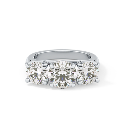 Round Three Stone Lab Grown Diamond Engagement Ring
