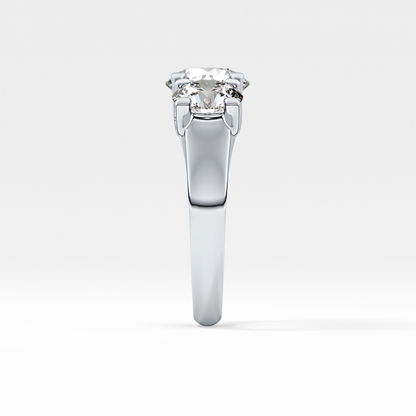 Round Three Stone Lab Grown Diamond Engagement Ring