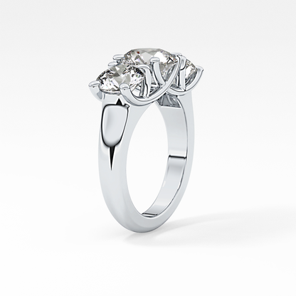 Round Three Stone Lab Grown Diamond Engagement Ring