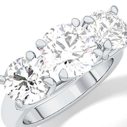 Round Three Stone Lab Grown Diamond Engagement Ring