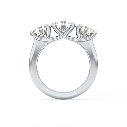 Round Three Stone Lab Grown Diamond Engagement Ring