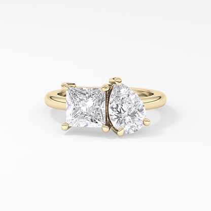 Princess & Pear Toi Et Moi Lab Grown Diamond Engagement Ring