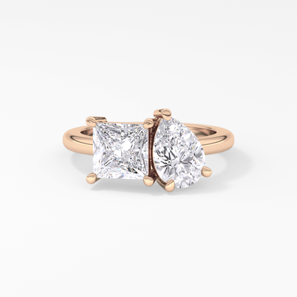 Princess & Pear Toi Et Moi Lab Grown Diamond Engagement Ring