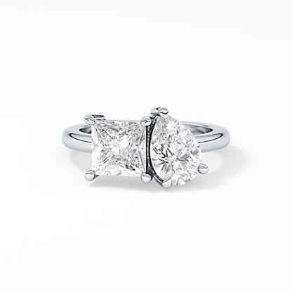 Princess & Pear Toi Et Moi Lab Grown Diamond Engagement Ring