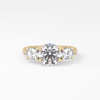 Emerald Solitaire Lab Grown Diamond Engagement Ring