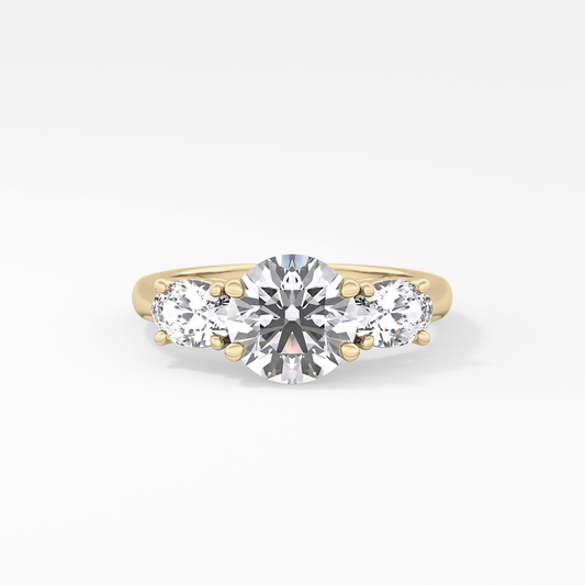 Emerald Solitaire Lab Grown Diamond Engagement Ring