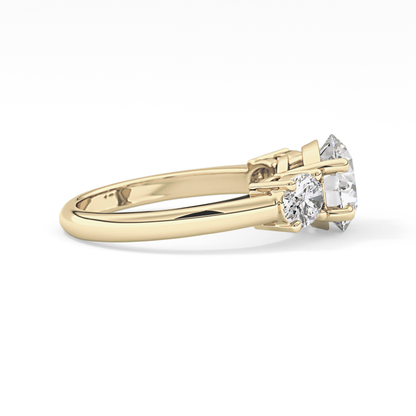 Emerald Solitaire Lab Grown Diamond Engagement Ring