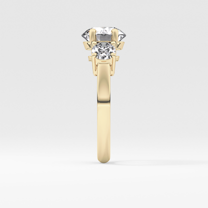Emerald Solitaire Lab Grown Diamond Engagement Ring