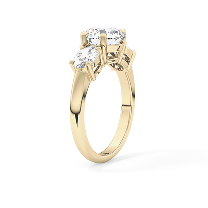 Emerald Solitaire Lab Grown Diamond Engagement Ring