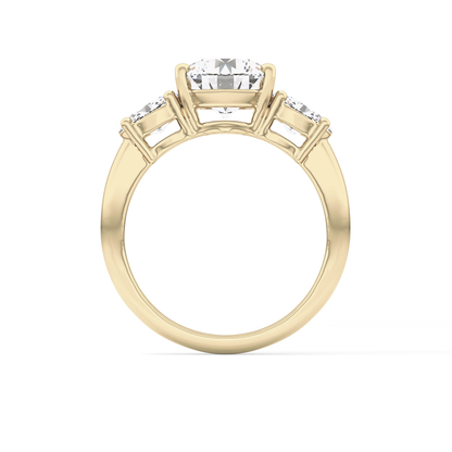 Emerald Solitaire Lab Grown Diamond Engagement Ring