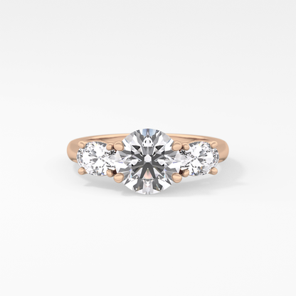 Emerald Solitaire Lab Grown Diamond Engagement Ring