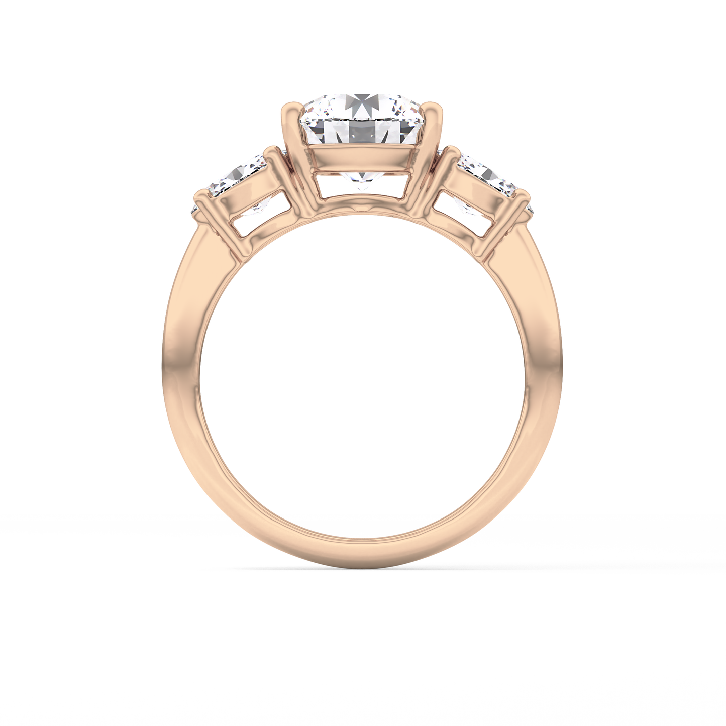 Emerald Solitaire Lab Grown Diamond Engagement Ring