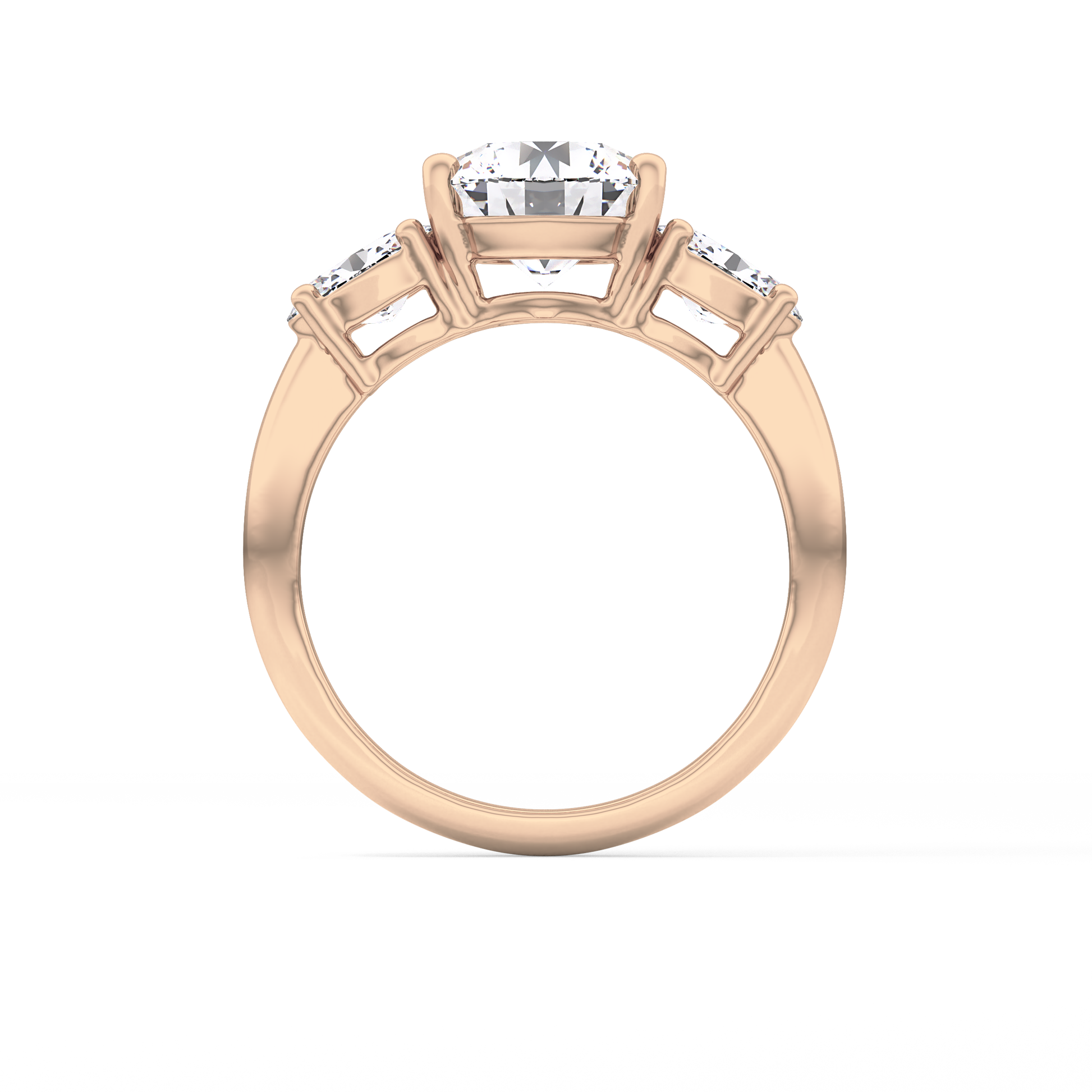 Emerald Solitaire Lab Grown Diamond Engagement Ring