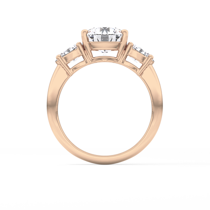 Emerald Solitaire Lab Grown Diamond Engagement Ring