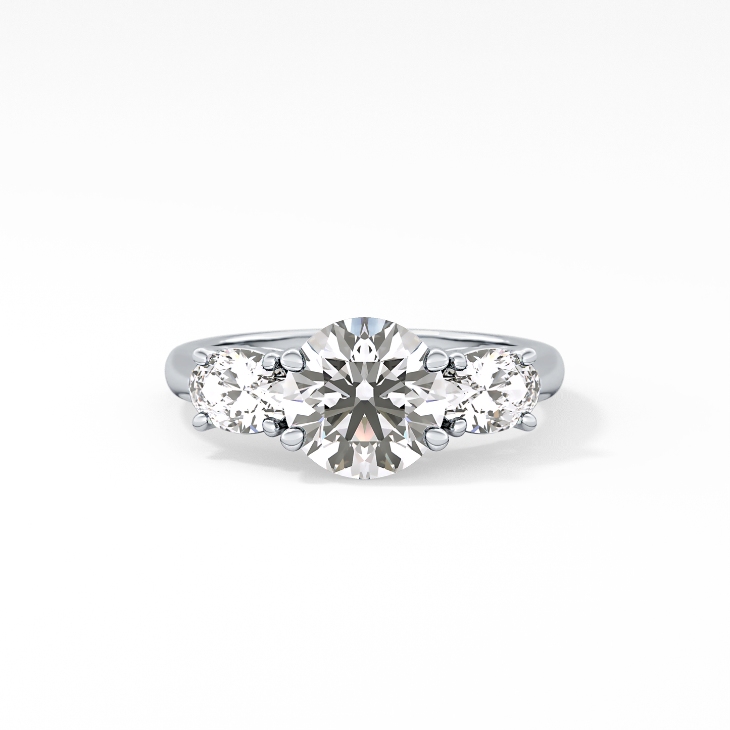 Emerald Solitaire Lab Grown Diamond Engagement Ring