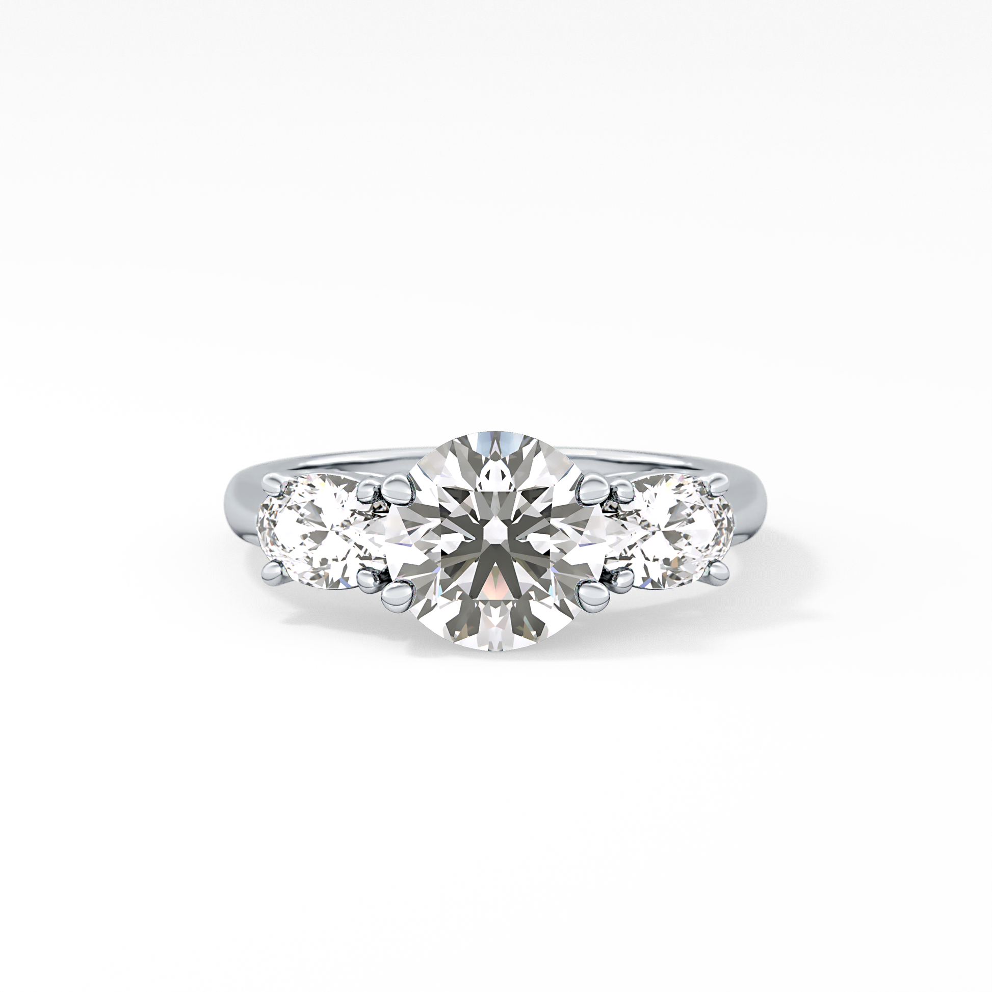 Emerald Solitaire Lab Grown Diamond Engagement Ring
