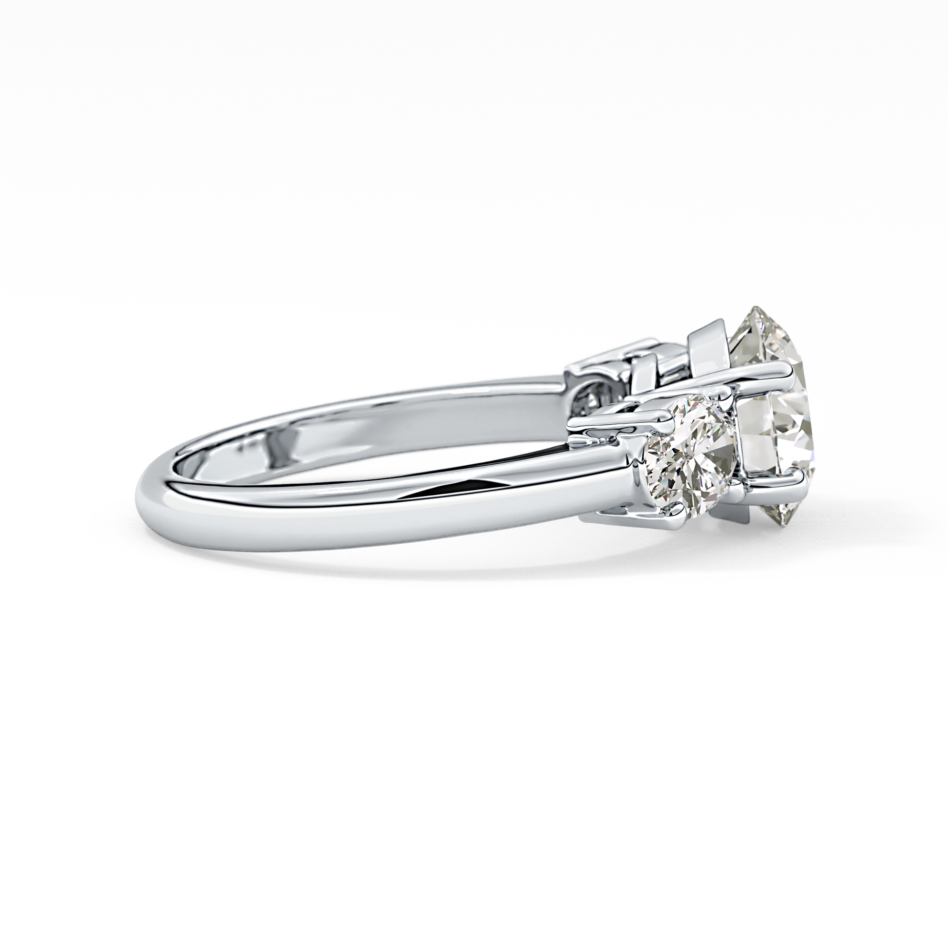 Emerald Solitaire Lab Grown Diamond Engagement Ring