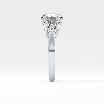 Emerald Solitaire Lab Grown Diamond Engagement Ring