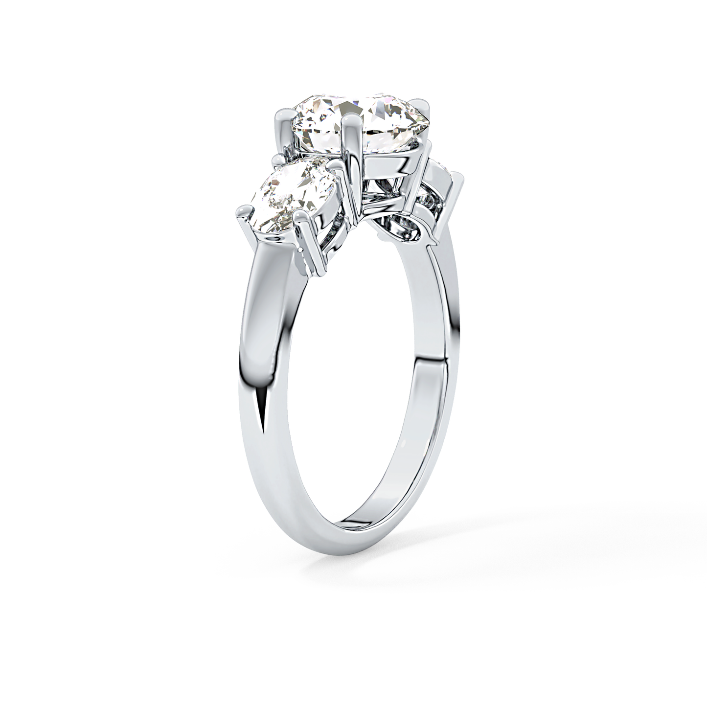 Emerald Solitaire Lab Grown Diamond Engagement Ring