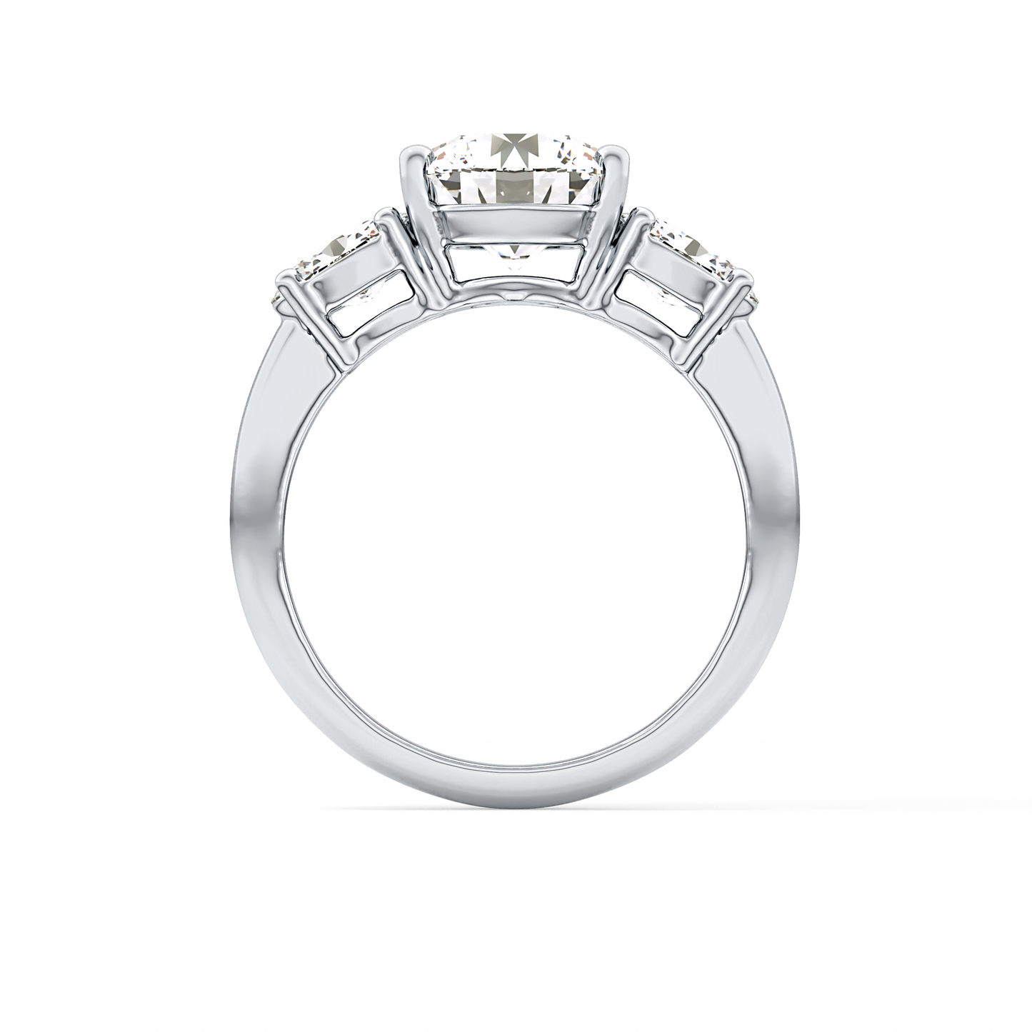 Emerald Solitaire Lab Grown Diamond Engagement Ring