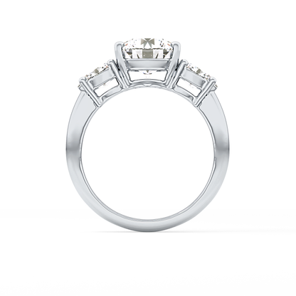 Emerald Solitaire Lab Grown Diamond Engagement Ring