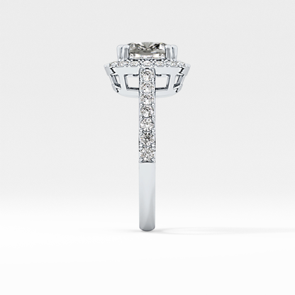 Cushion Halo & Pave Lab Grown Diamond Engagement Ring