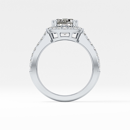 Cushion Halo & Pave Lab Grown Diamond Engagement Ring