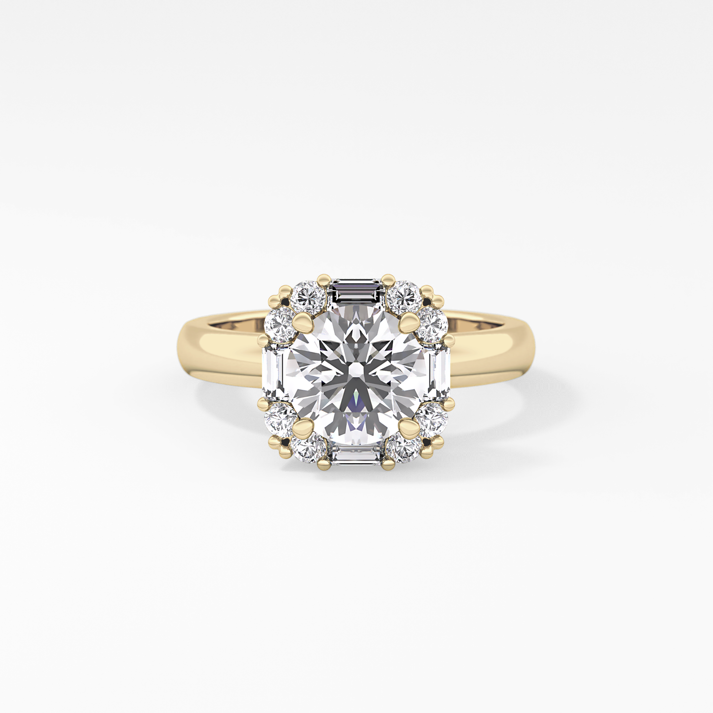 Round Cluster Lab Grown Diamond Engagement Ring