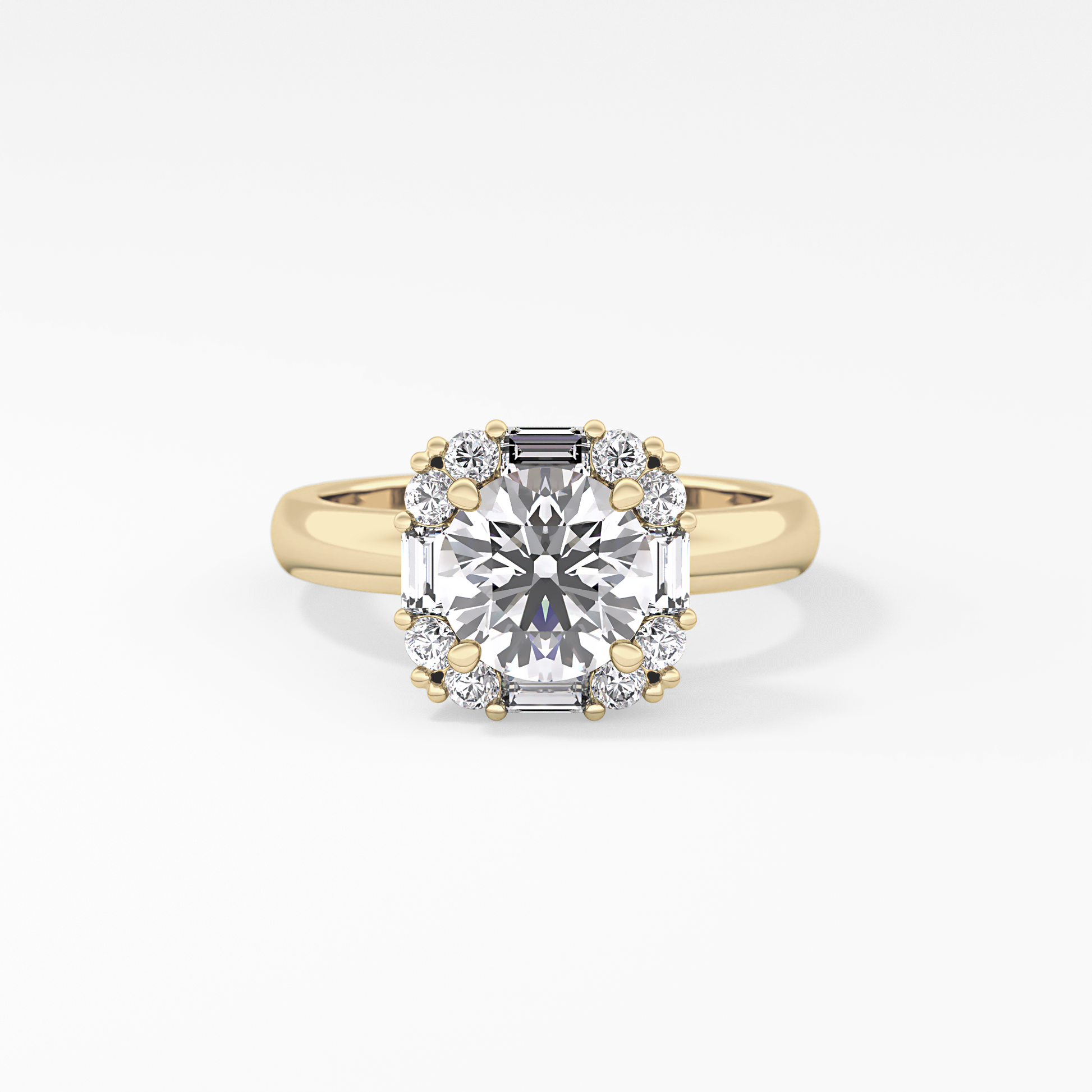 Round Cluster Lab Grown Diamond Engagement Ring