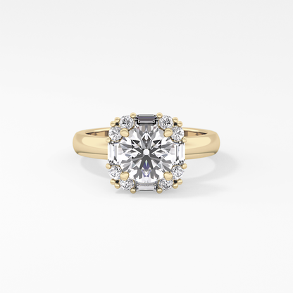 Round Cluster Lab Grown Diamond Engagement Ring
