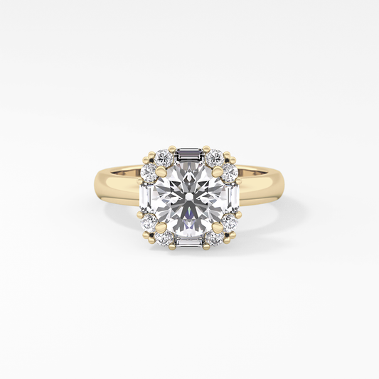 Round Cluster Lab Grown Diamond Engagement Ring