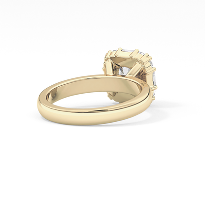 Round Cluster Lab Grown Diamond Engagement Ring