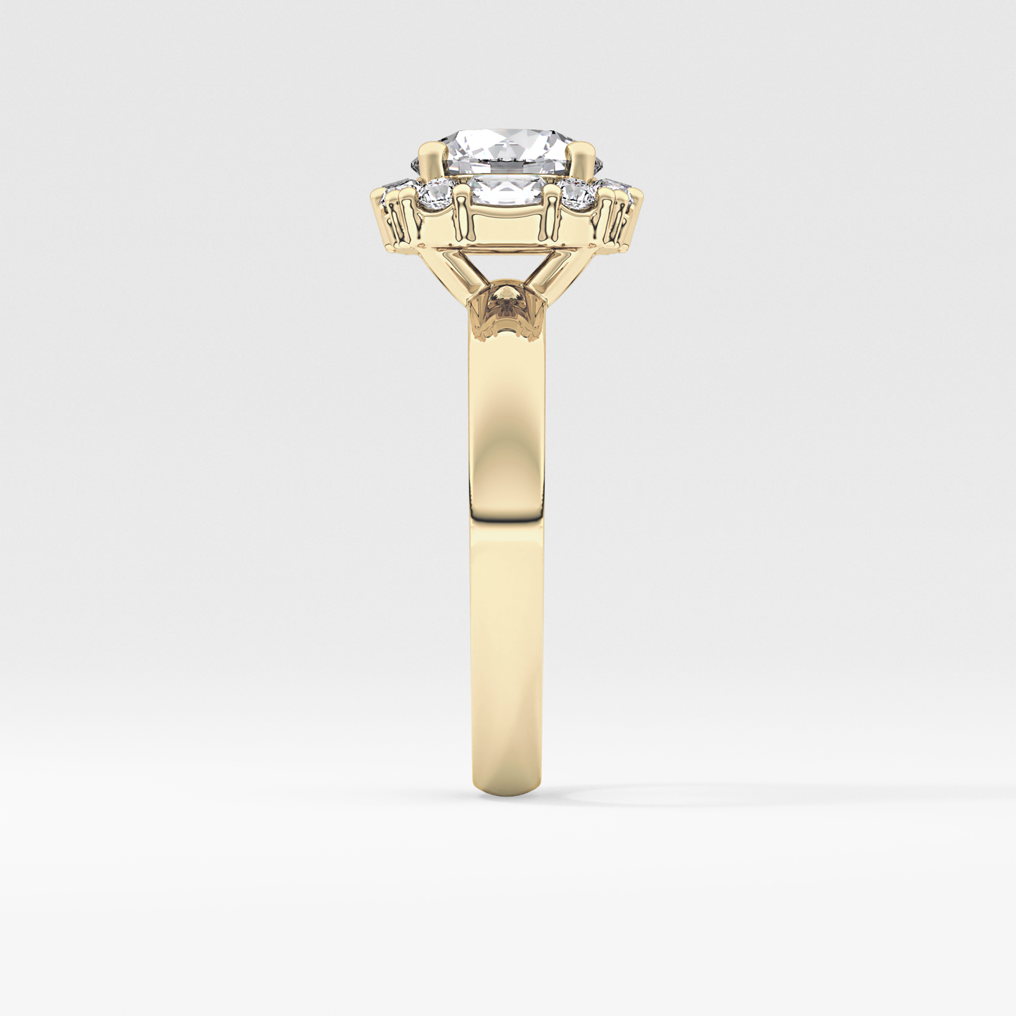 Round Cluster Lab Grown Diamond Engagement Ring
