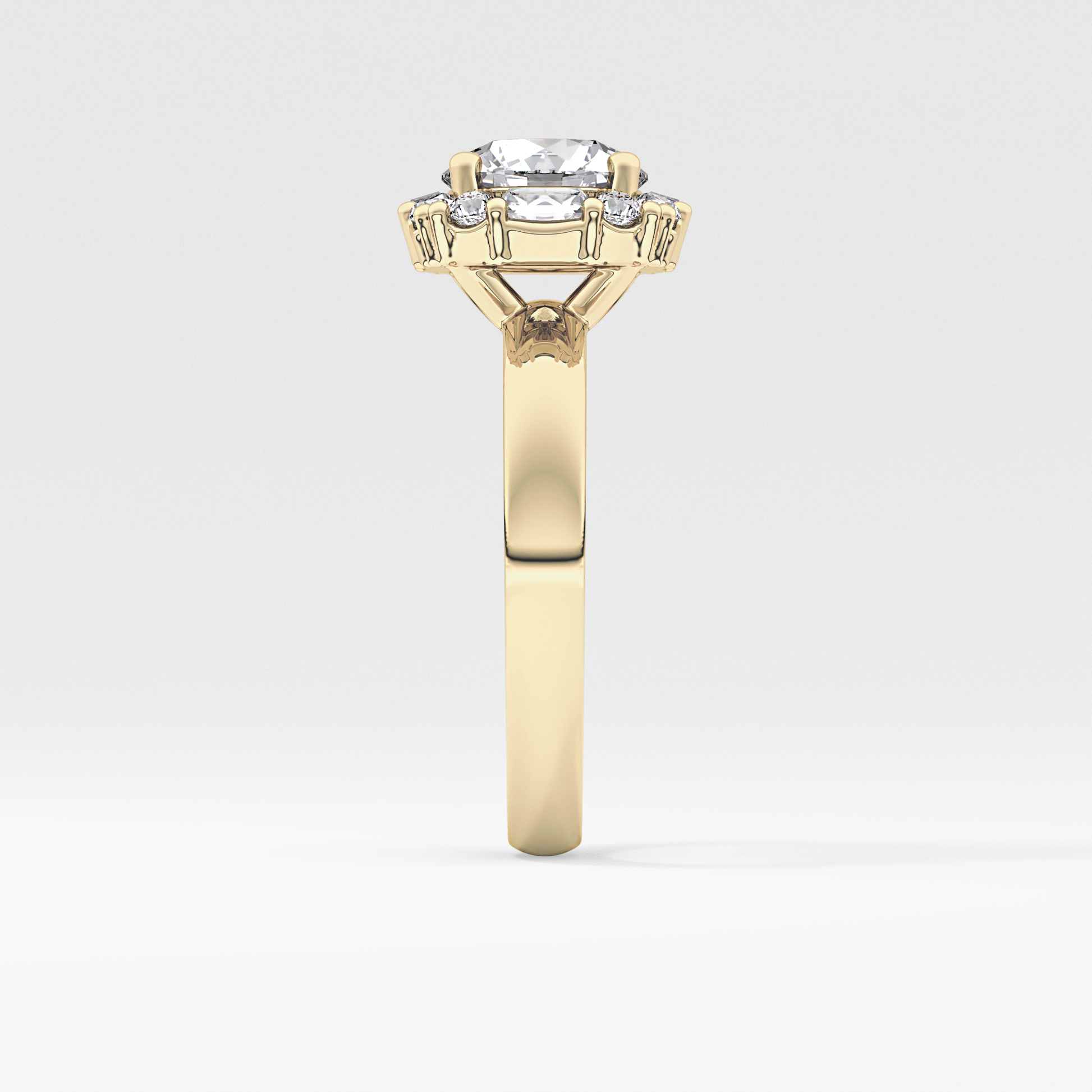 Round Cluster Lab Grown Diamond Engagement Ring