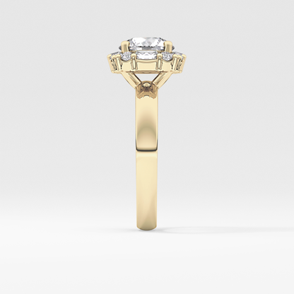 Round Cluster Lab Grown Diamond Engagement Ring