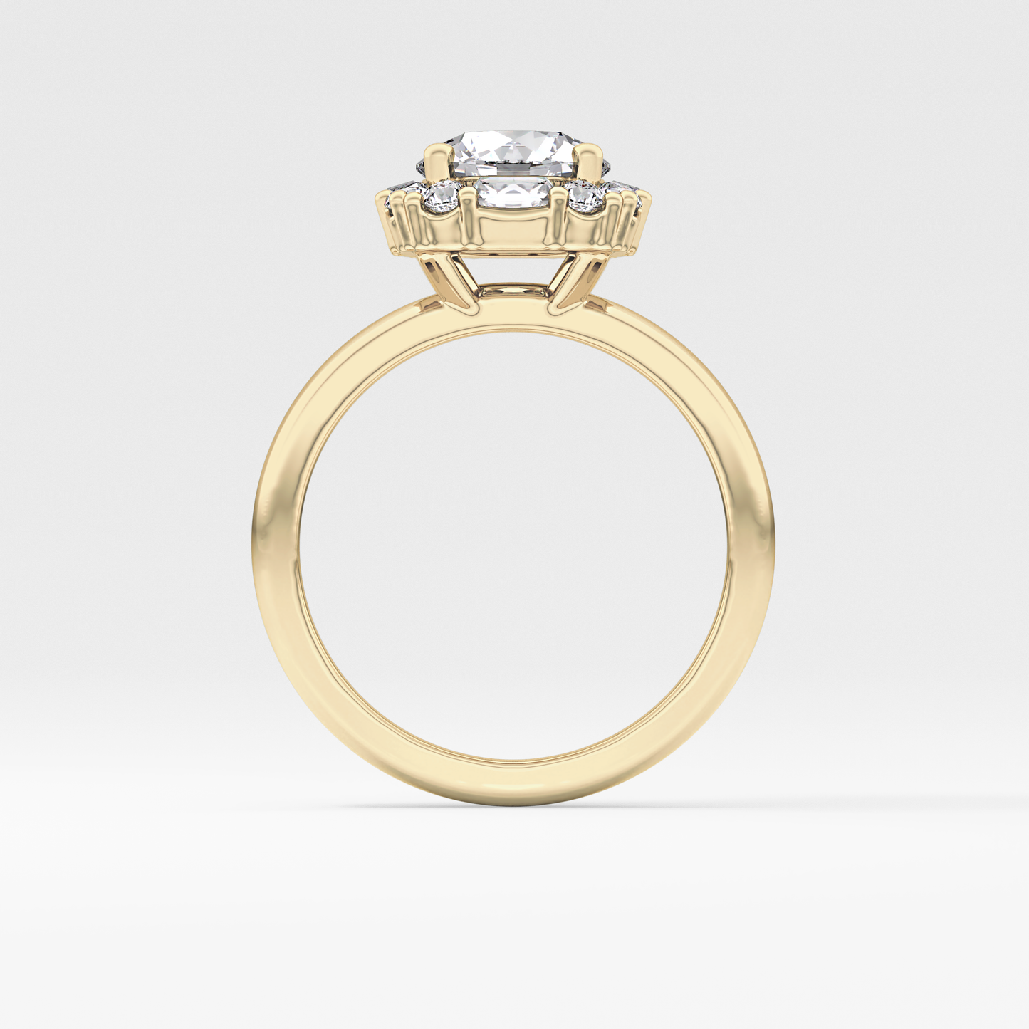 Round Cluster Lab Grown Diamond Engagement Ring