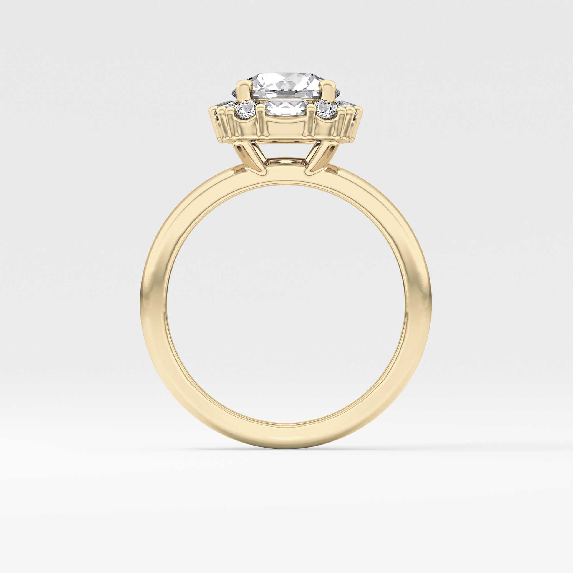 Round Cluster Lab Grown Diamond Engagement Ring