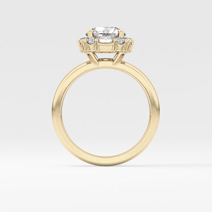 Round Cluster Lab Grown Diamond Engagement Ring