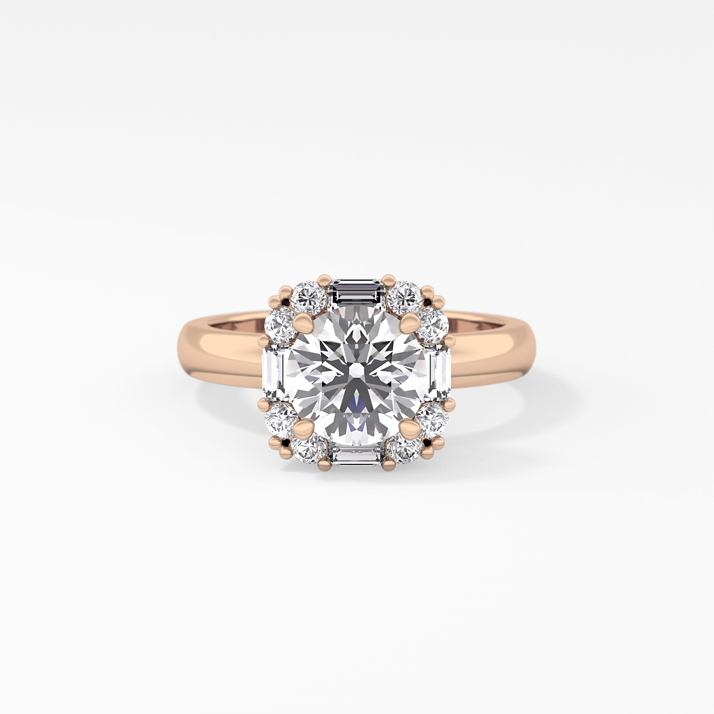 Round Cluster Lab Grown Diamond Engagement Ring
