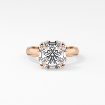Round Cluster Lab Grown Diamond Engagement Ring